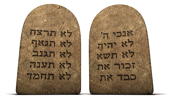 Ten Commandments on Stone Tablet