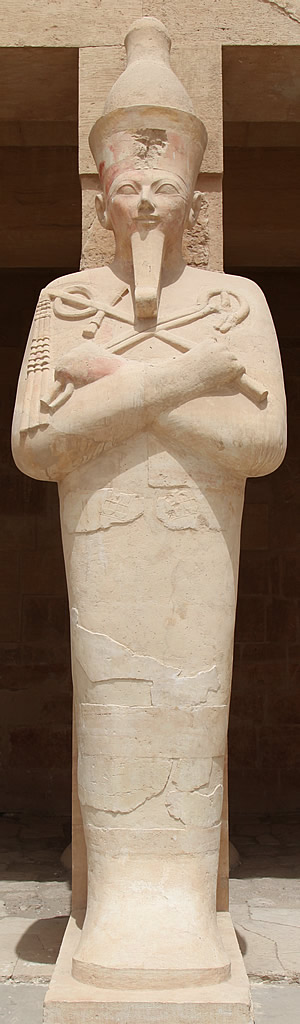 Statue at the Hatshepsut Temple in the Valley of the Kings in Egypt