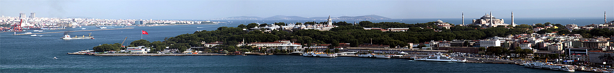 View of the Bosphorus and Topkapi Palace.